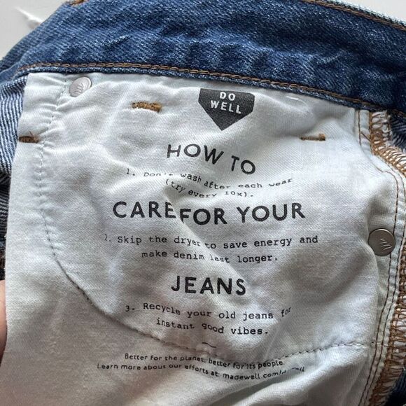 MADEWELL Lakeline Wash Eco Edition Rigid Denim A Line Mini Skirt Blue 25‎ - Picture 9 of 9